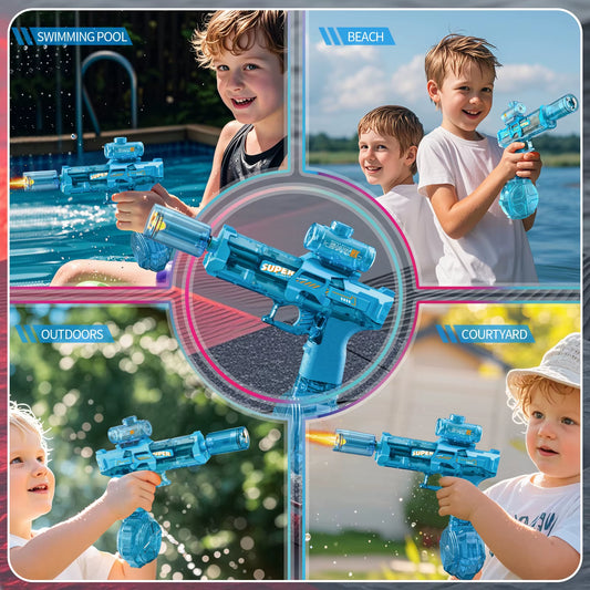 Electric Water Gun for Kids – Simulated Flame Effect, LED Sensor Lights, Automatic Spray | Fun Outdoor Summer Beach & Pool Toy