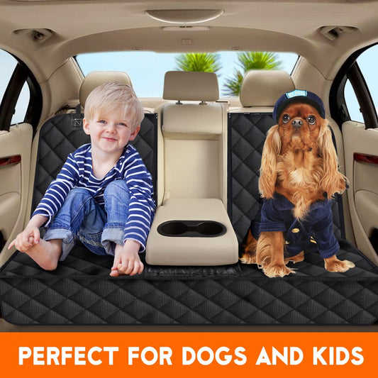 Premium Waterproof Dog Car Seat Cover – Non-Slip Back Seat Protector with Armrest Access for Cars, Trucks & SUVs – Black