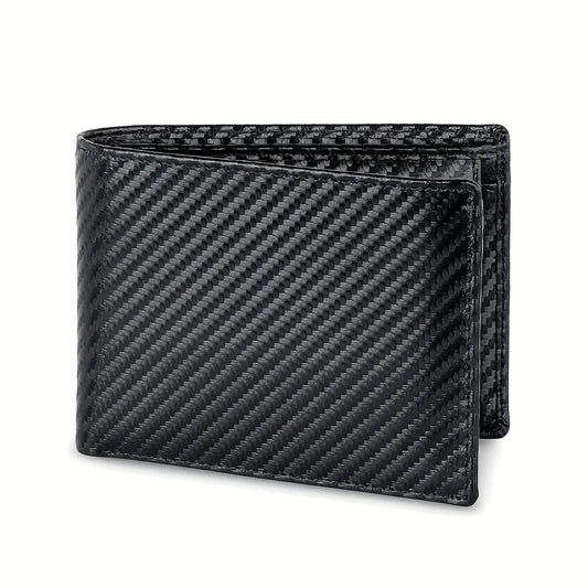 2025 Men's RFID Wallet with Coin Pocket – Slim Carbon Fiber Bifold Wallet for Security & Style